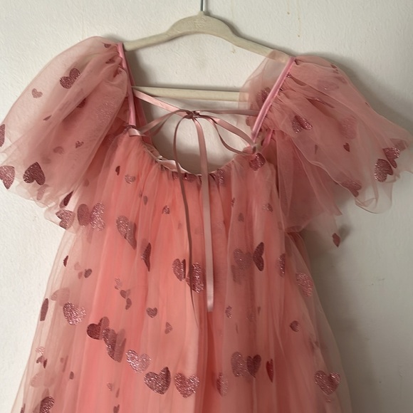 4T pink, heart, tule dress - Picture 2 of 3
